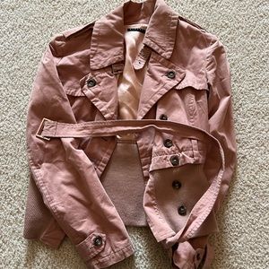 dusty rose pink belted jacket